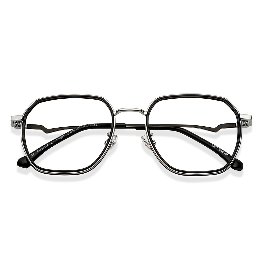 Lenskart Silver Full Rim Hexagonal left side