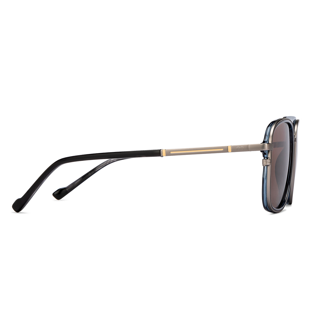 Lenskart Studio Online Silver Full Rim Rectangle left side