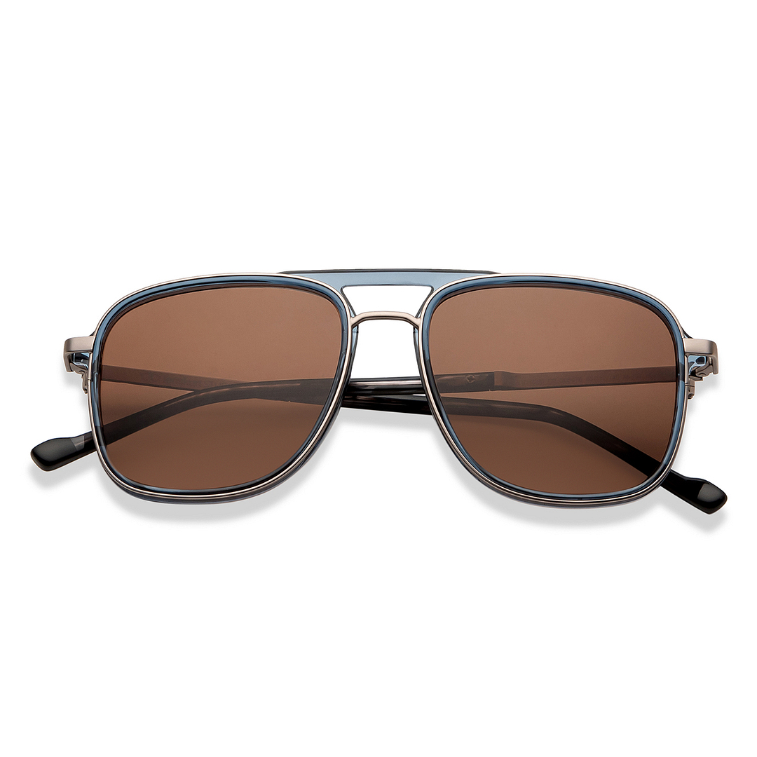Lenskart Studio Online Silver Full Rim Rectangle left side