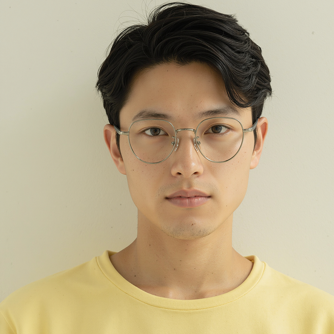 Lenskart Silver Full Rim Round left side