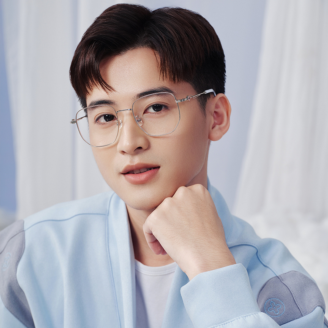 Lenskart Silver Full Rim Geometric left side