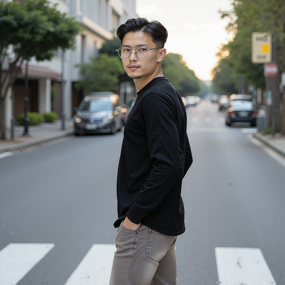 Lenskart STUDIO Silver Full Rim Geometric left side