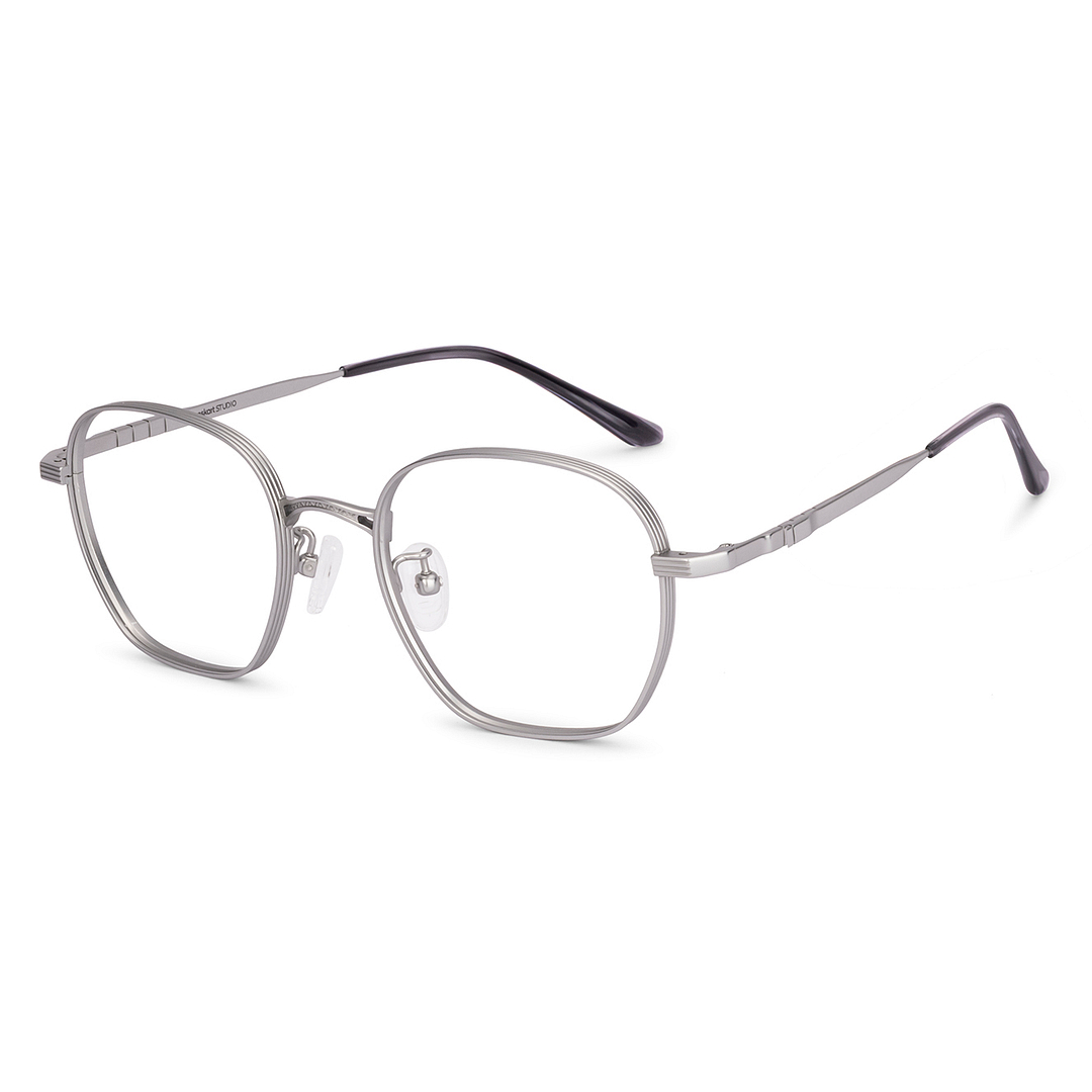 Lenskart STUDIO Silver Full Rim Geometric right side