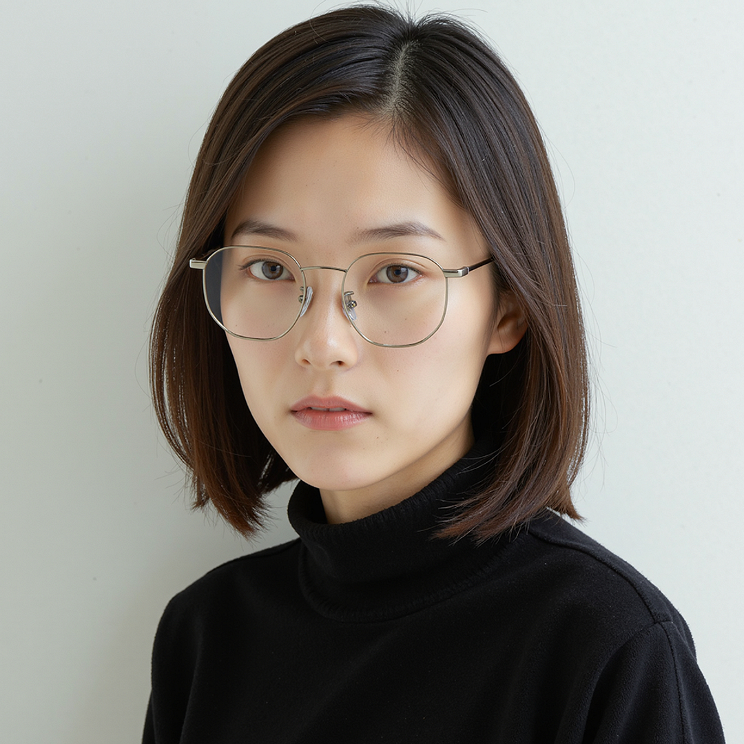 Lenskart Silver Full Rim Hexagonal left side