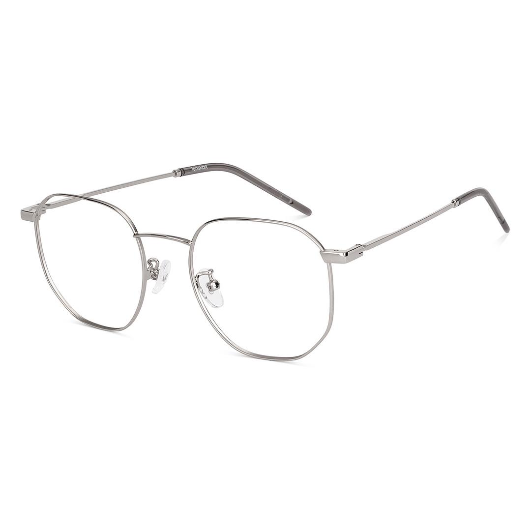 Lenskart Silver Full Rim Hexagonal left side