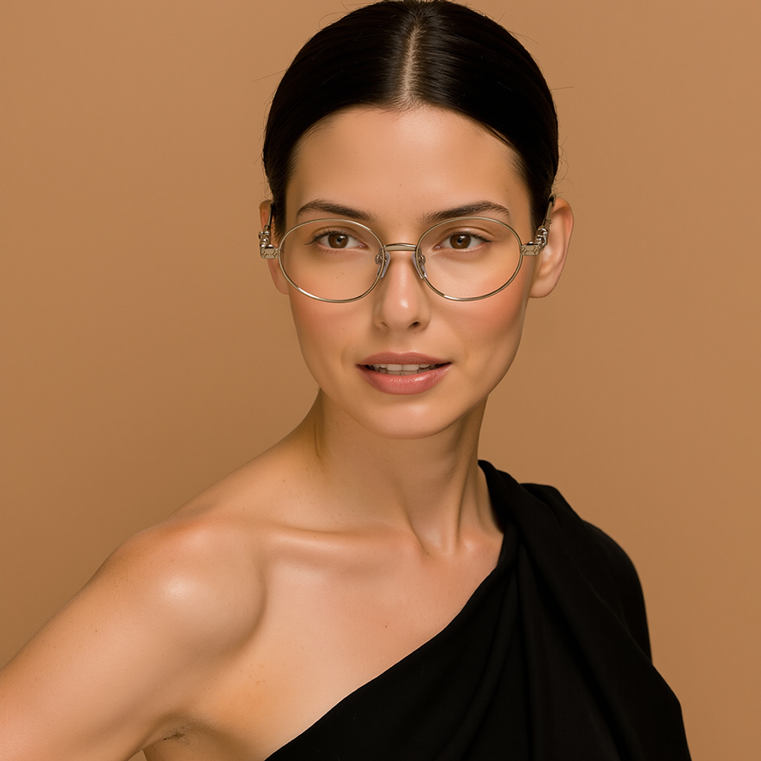 Lenskart STUDIO Silver Full Rim Oval left side