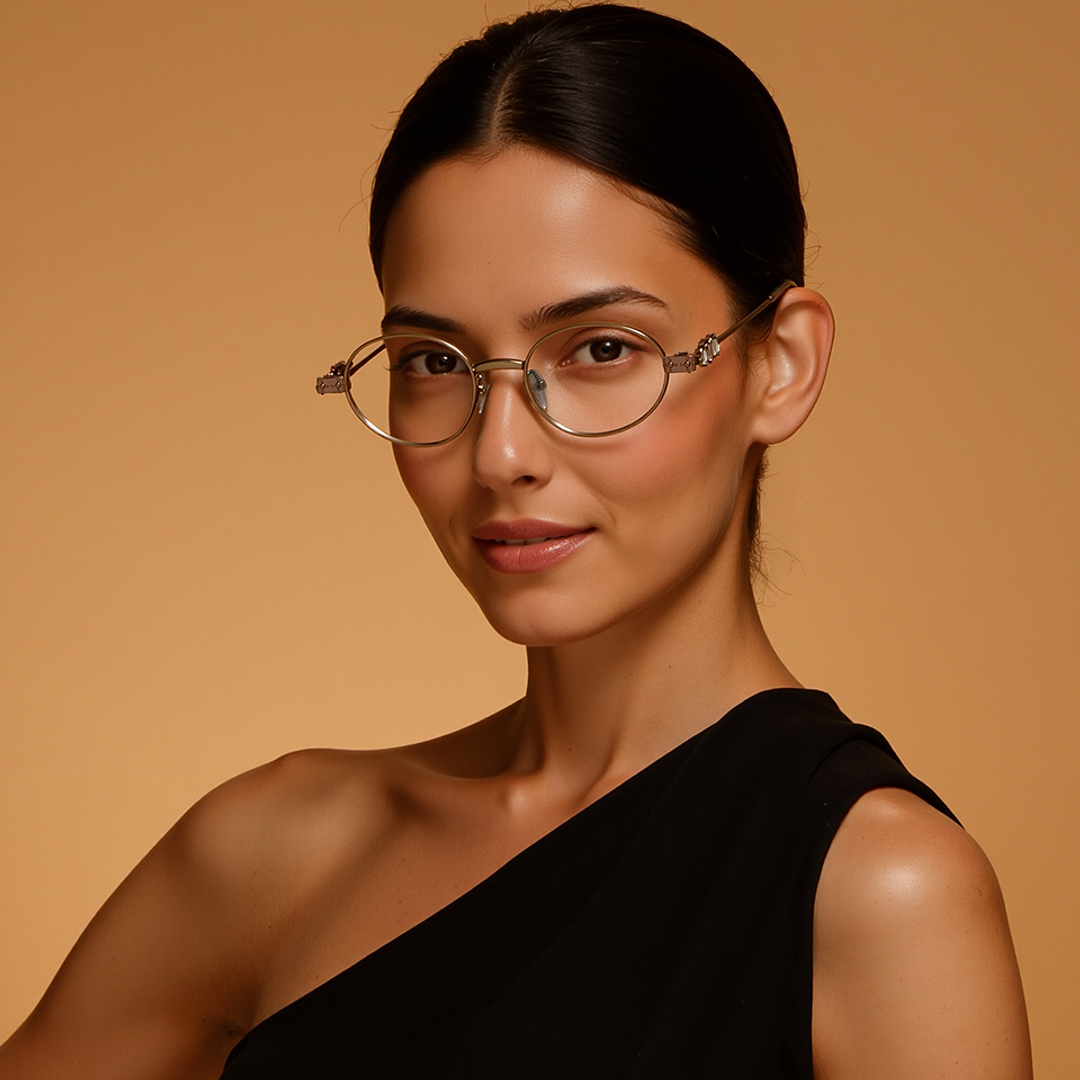 Lenskart STUDIO Silver Full Rim Oval right side