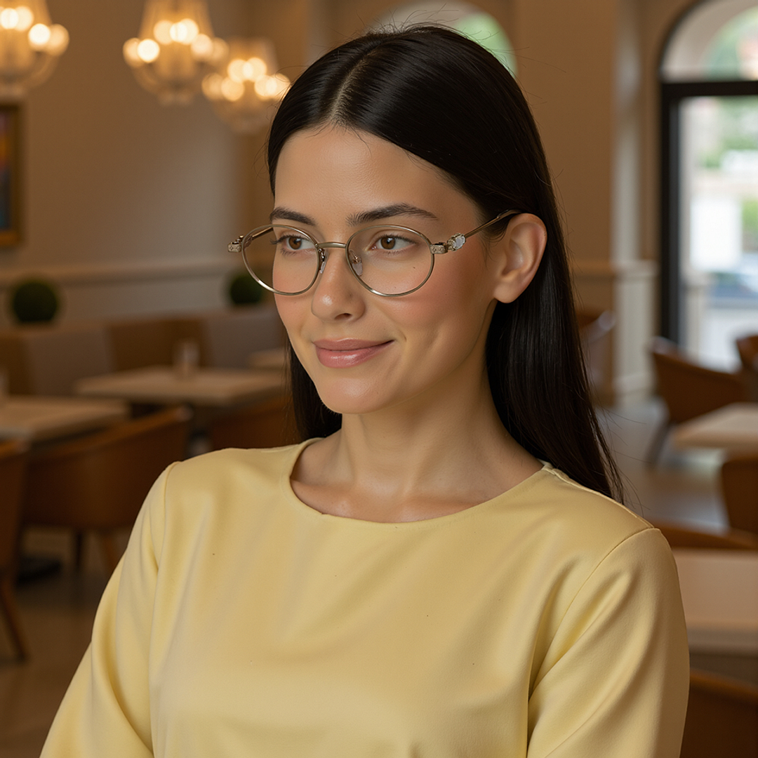 Lenskart STUDIO Silver Full Rim Oval right side