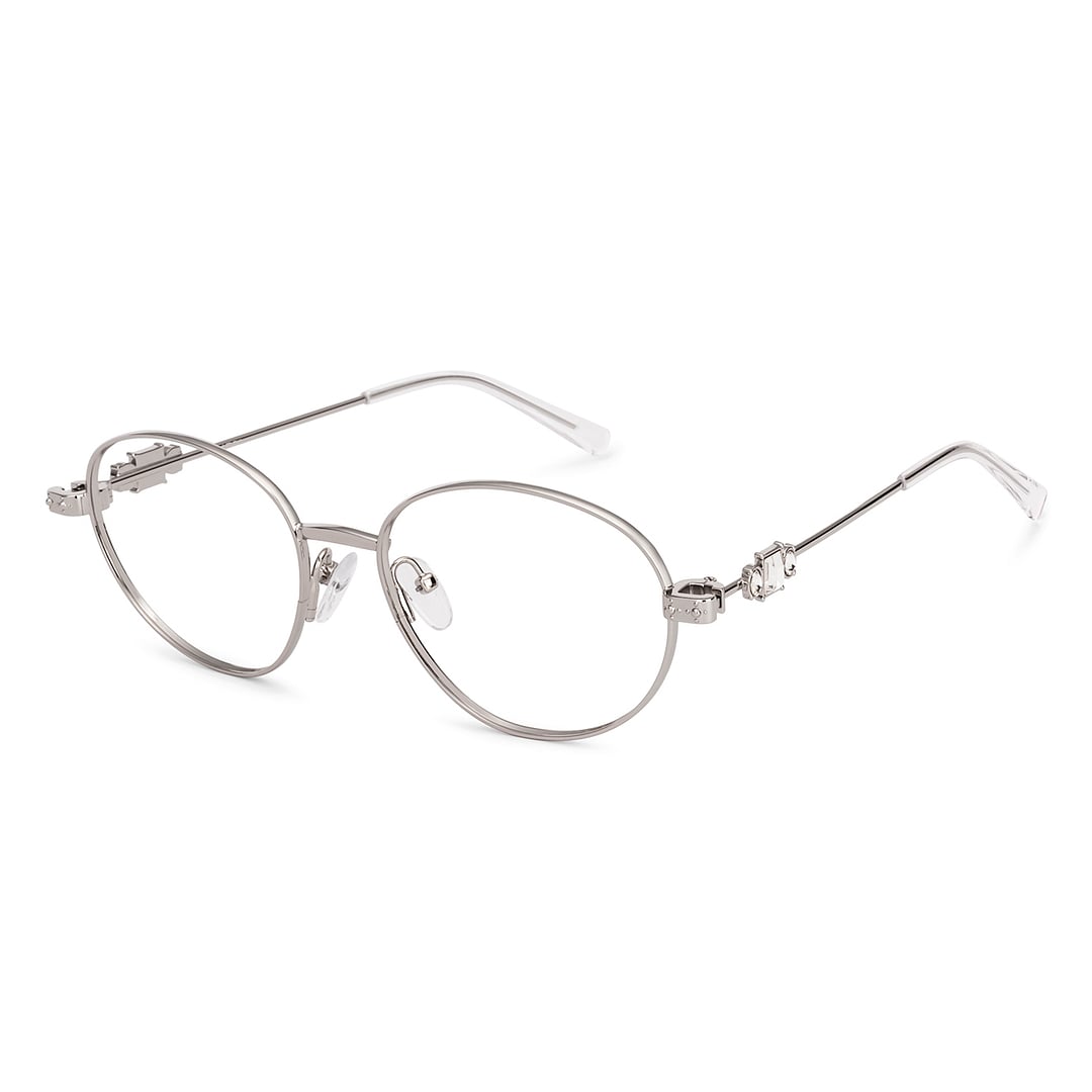 Lenskart STUDIO Silver Full Rim Oval left side