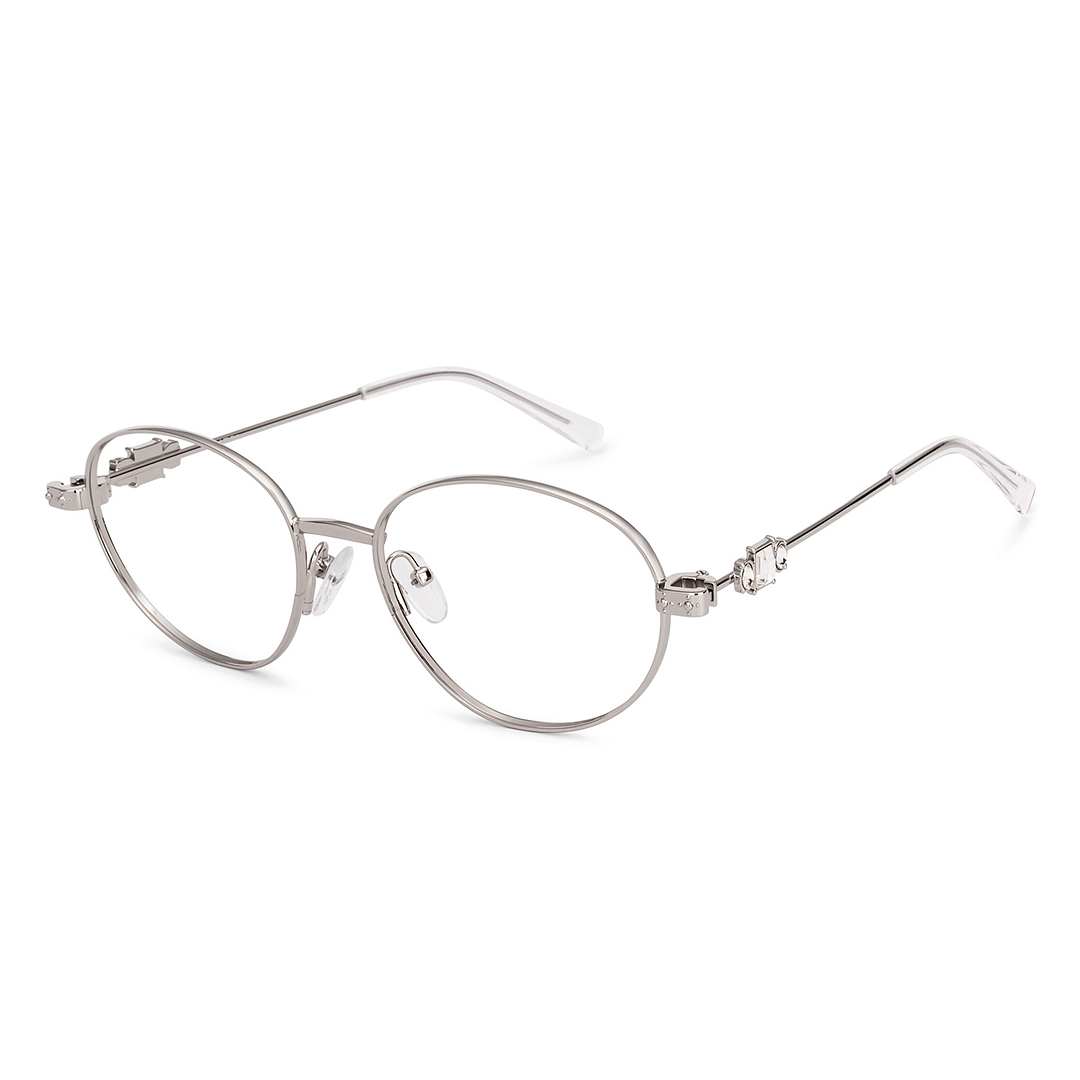 Lenskart STUDIO Silver Full Rim Oval right side