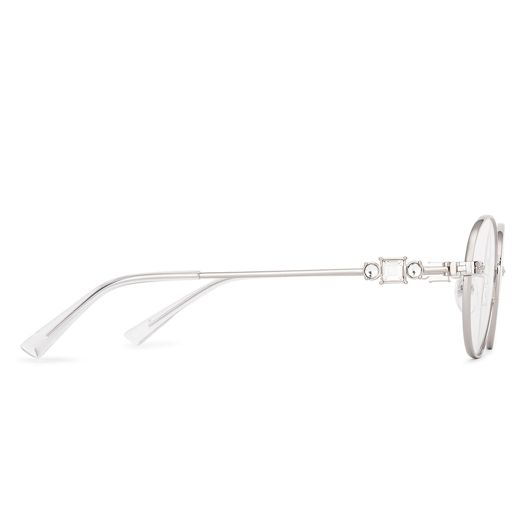 Lenskart STUDIO Silver Full Rim Oval left side