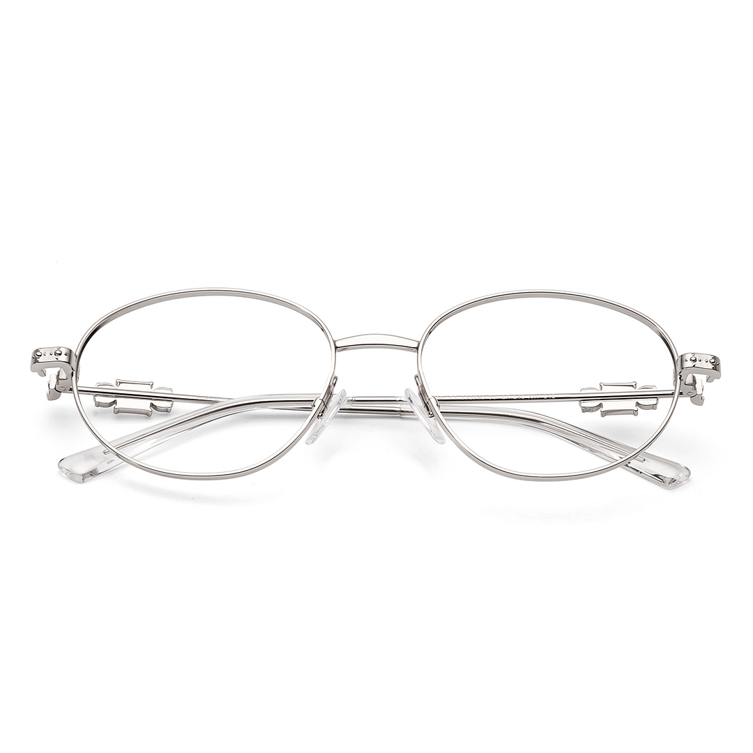 Lenskart STUDIO Silver Full Rim Oval left side