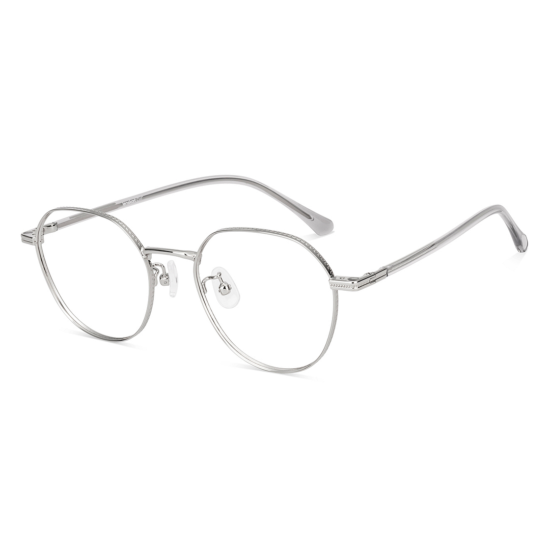 Lenskart Air Silver Full Rim Round left side