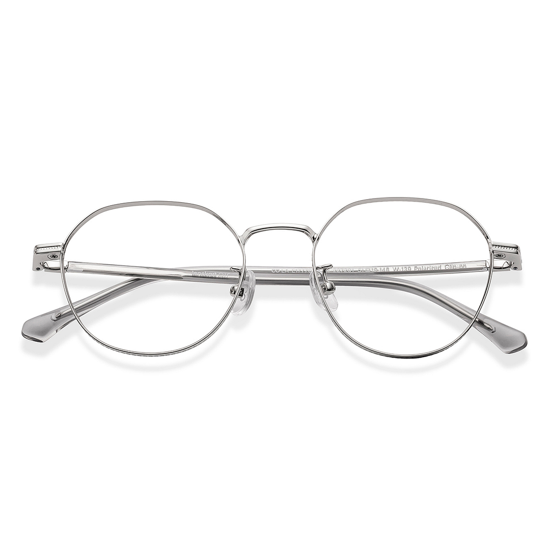 Lenskart Air Silver Full Rim Round left side