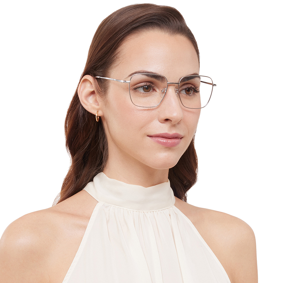 Lenskart Air Silver Full Rim Square left side