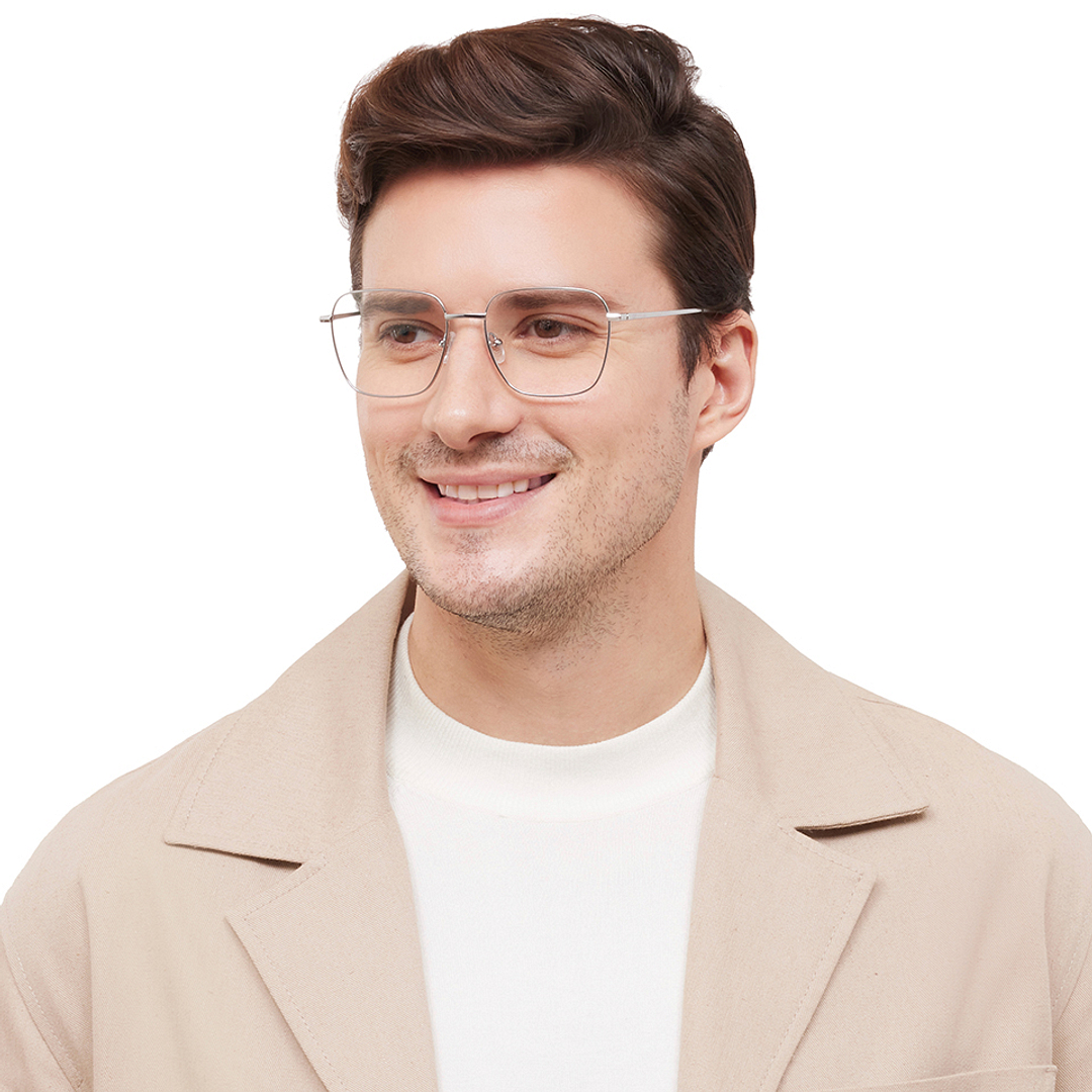 Lenskart Air Silver Full Rim Square right side