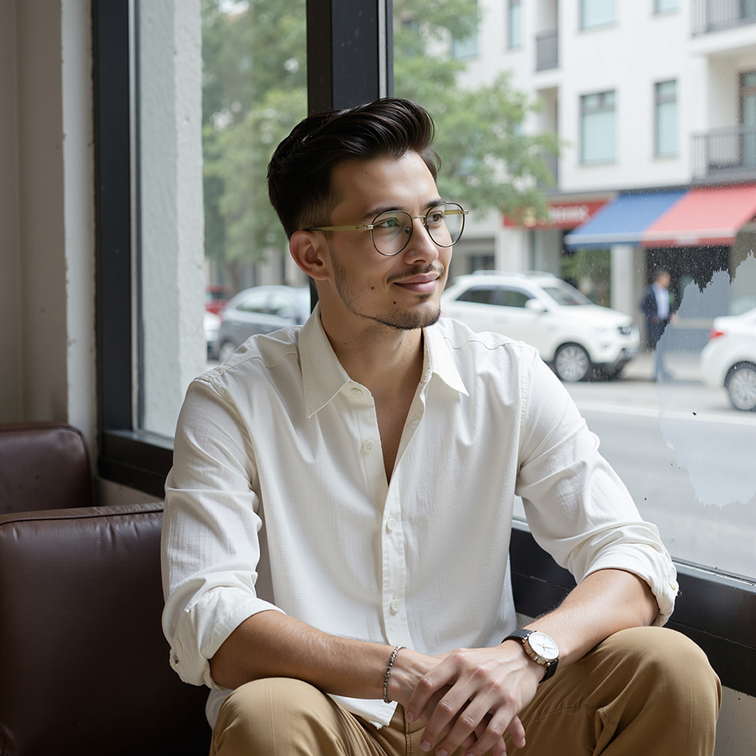 Lenskart Silver Full Rim Round left side