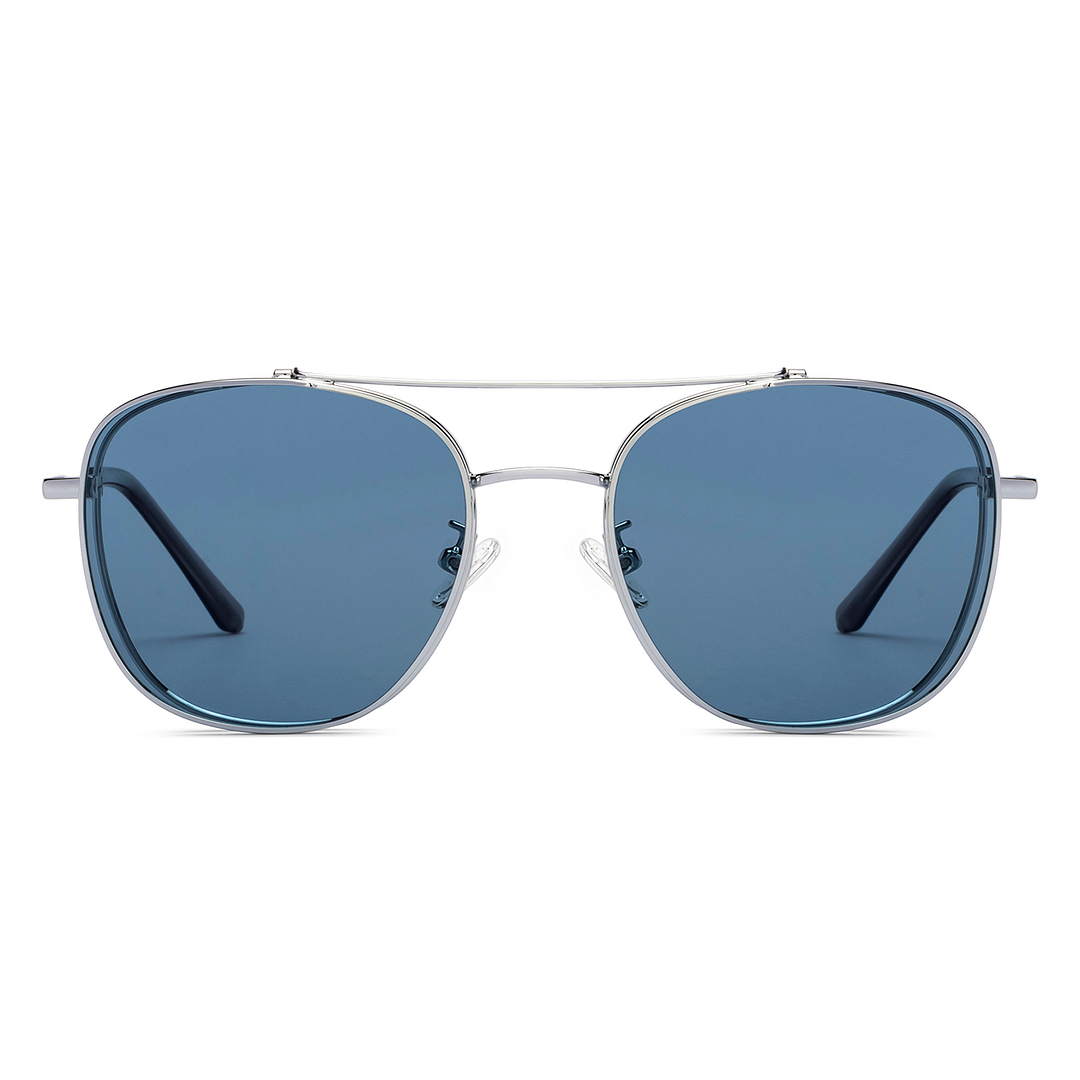 Lenskart Air Silver Full Rim Aviator left side