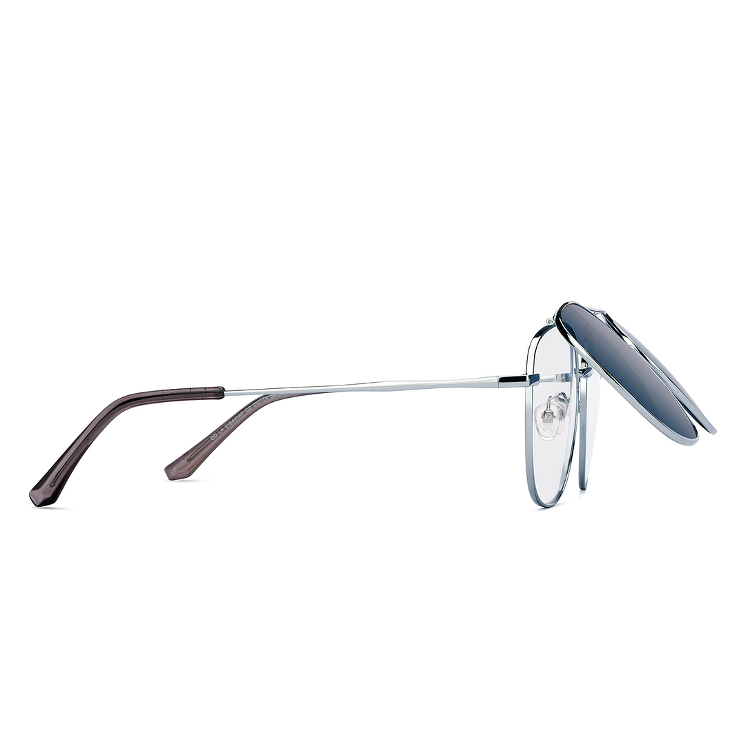 Lenskart Air Silver Full Rim Aviator left side