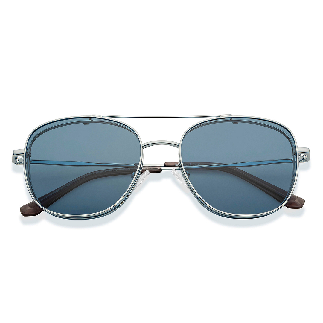 Lenskart Air Silver Full Rim Aviator left side
