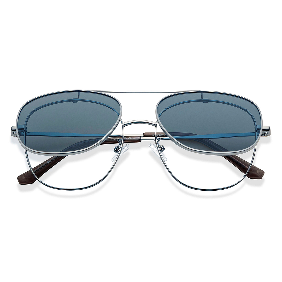 Lenskart Air Silver Full Rim Aviator right side