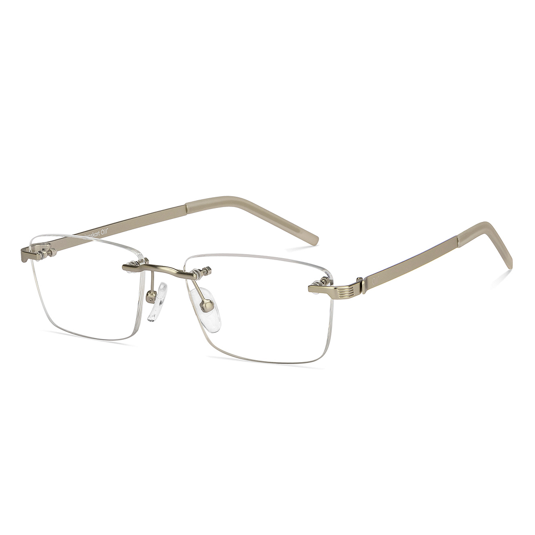 Lenskart Air Online Silver Rimless Rectangle right side