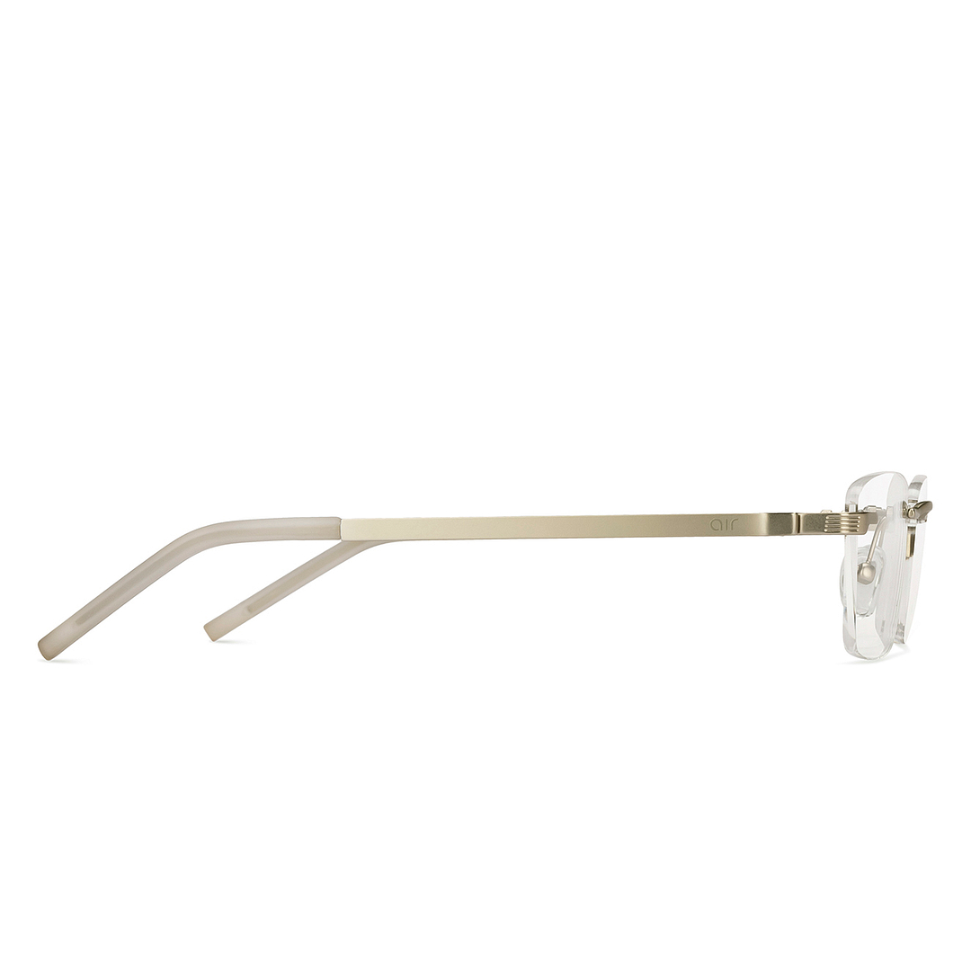 Lenskart Air Online Silver Rimless Rectangle left side