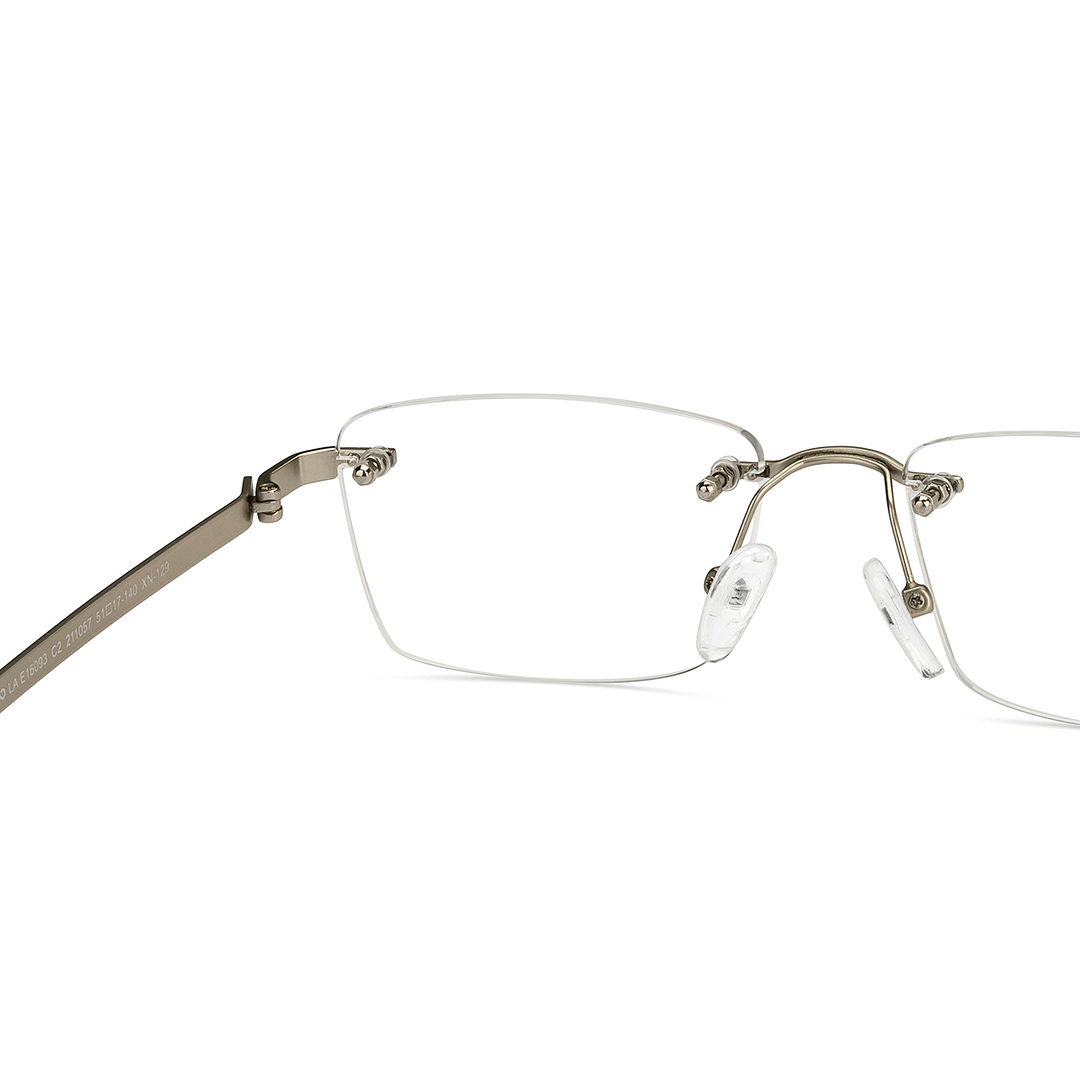 Lenskart Air Online Silver Rimless Rectangle right side