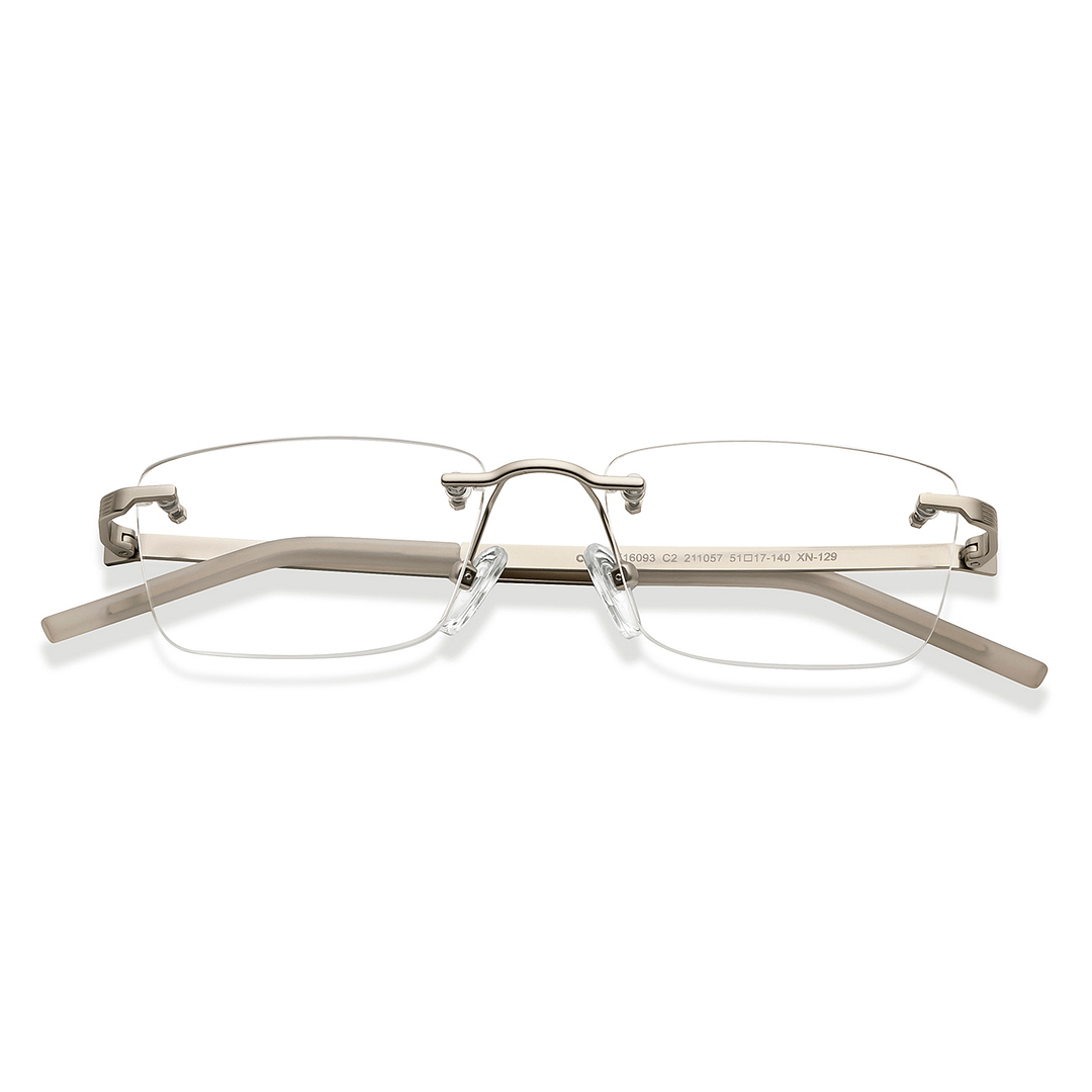 Lenskart Air Online Silver Rimless Rectangle left side