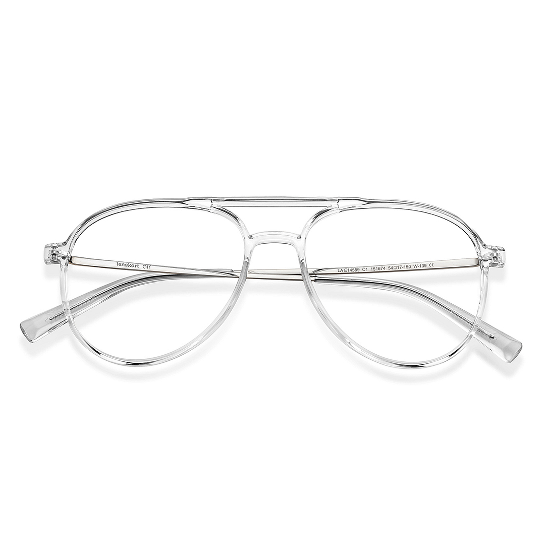 Lenskart Air Online Crystal Transparent Full Rim Aviator left side