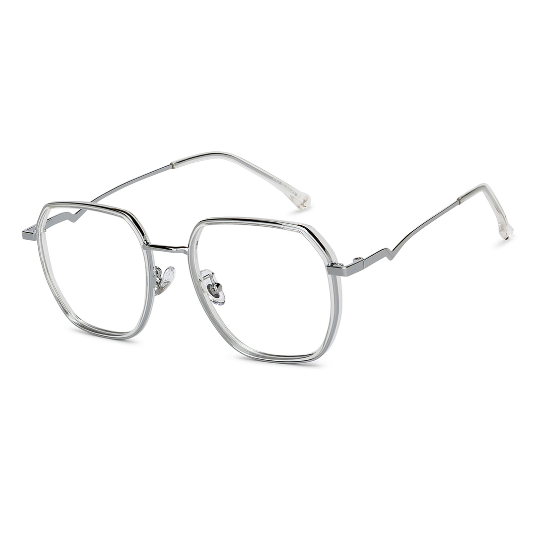 Lenskart Silver Full Rim Geometric left side