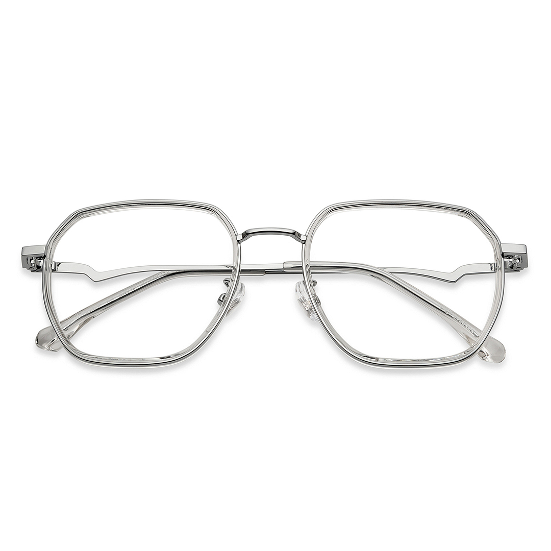 Lenskart Silver Full Rim Geometric left side