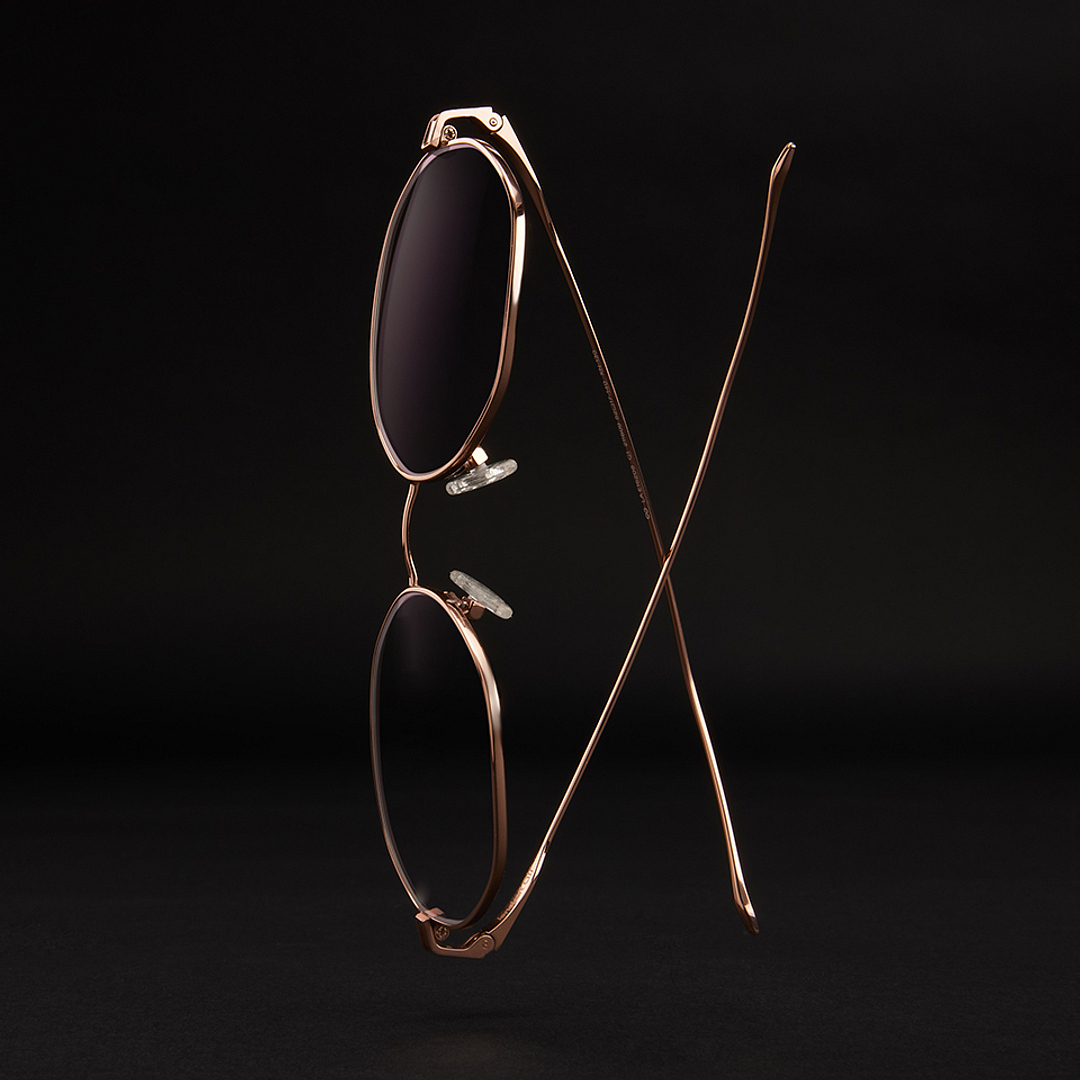 Lenskart Air Online Gold Full Rim Geometric left side