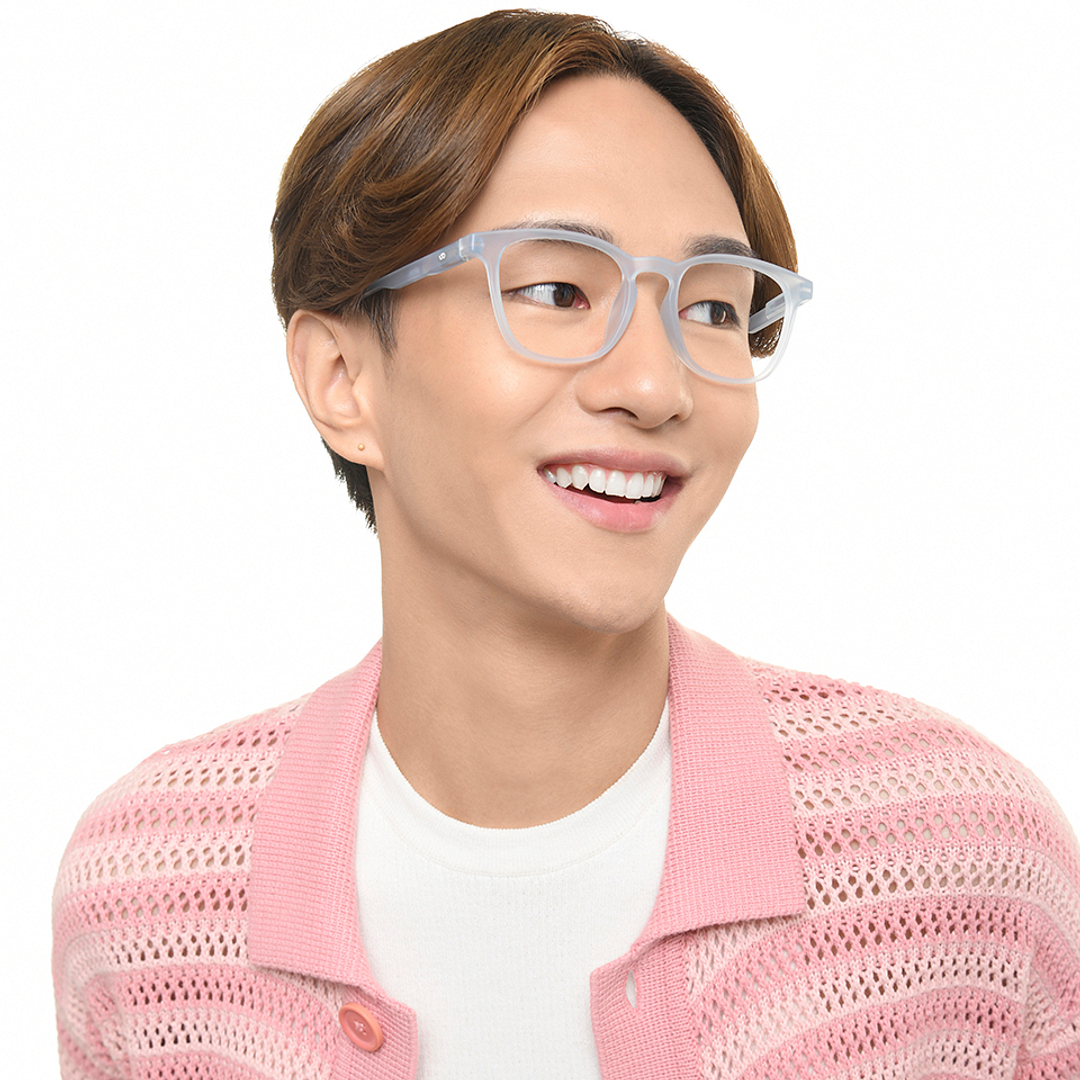 Lenskart Hustlr Sky Blue Full Rim Square left side