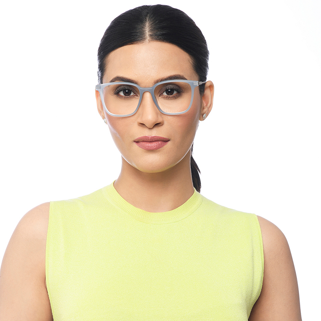 Lenskart Air Online Blue Transparent Full Rim Square left side