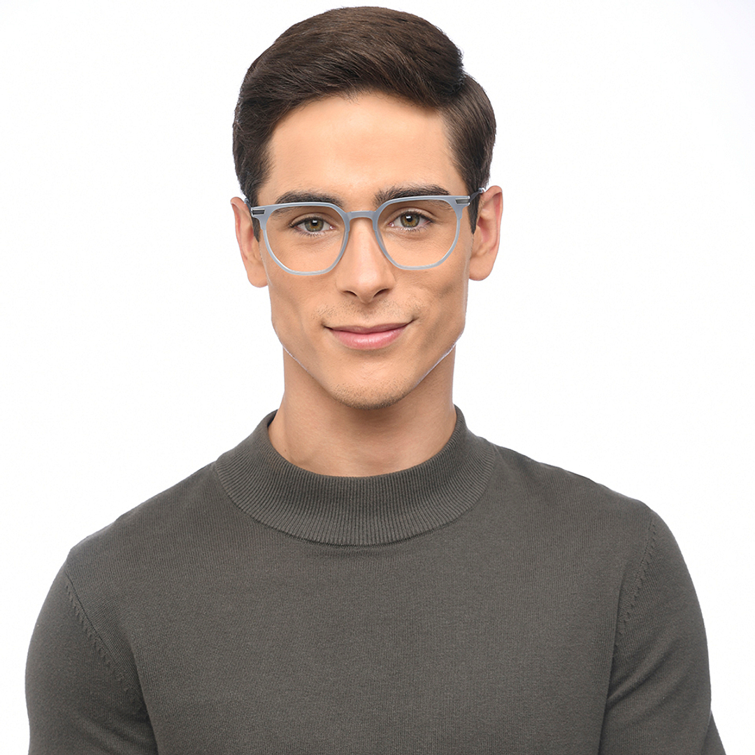 Lenskart Air Online Blue Transparent Full Rim Geometric left side