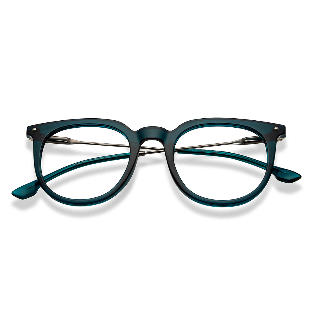Lenskart Studio Online Green Transparent Full Rim Round left side
