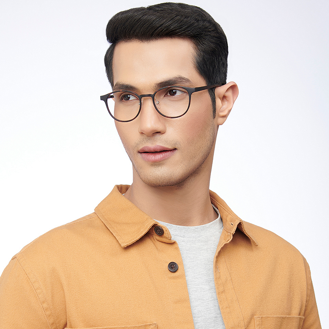 Lenskart Air LA Light Brown Full Rim Round left side