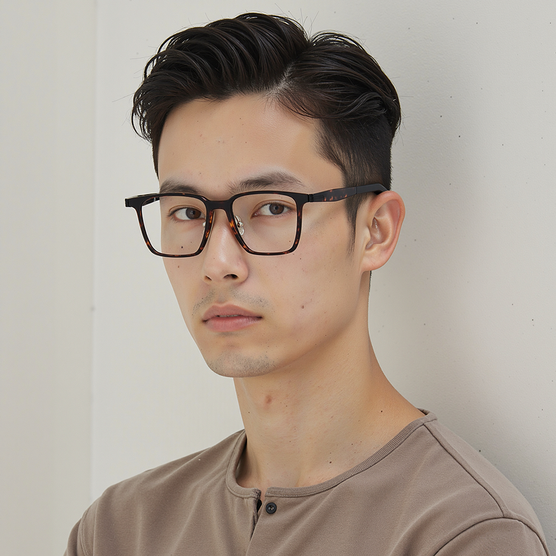 Lenskart Air LA Light Brown Full Rim Square left side