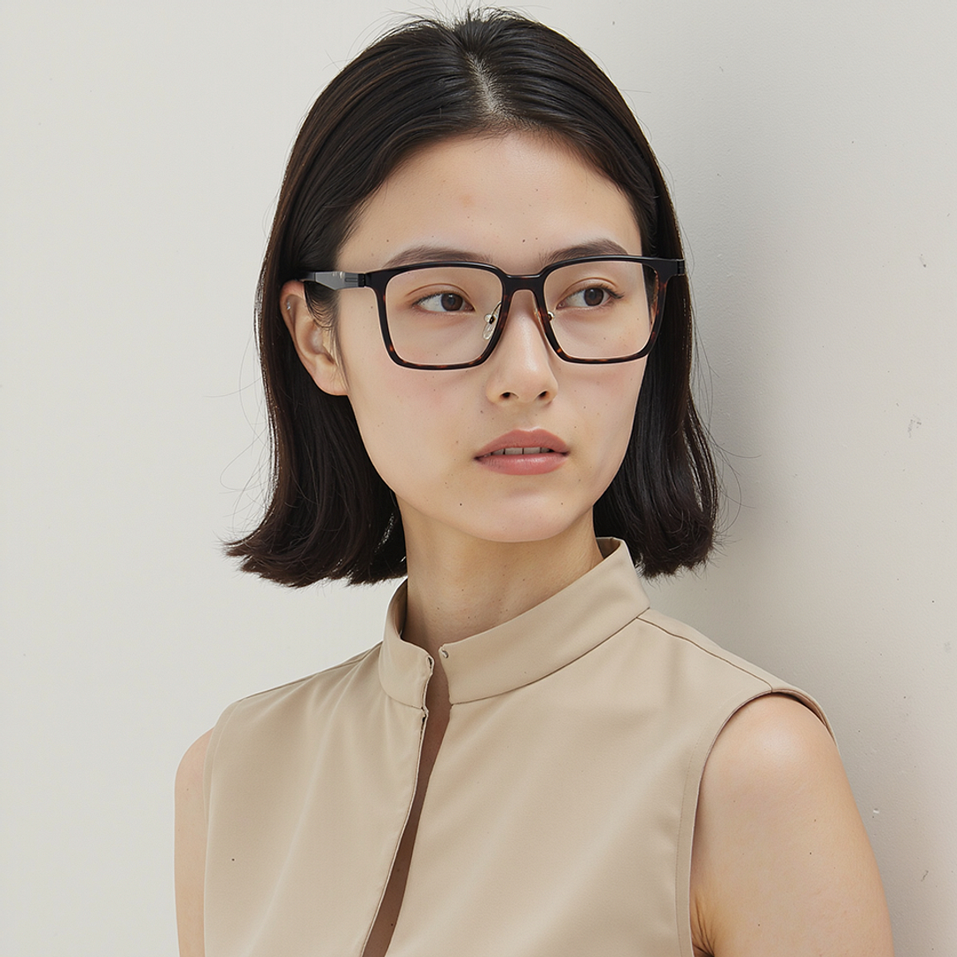 Lenskart Air LA Light Brown Full Rim Square left side