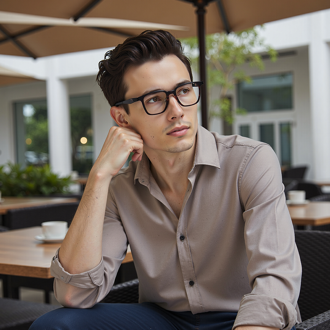 Lenskart Air LA Light Brown Full Rim Square left side