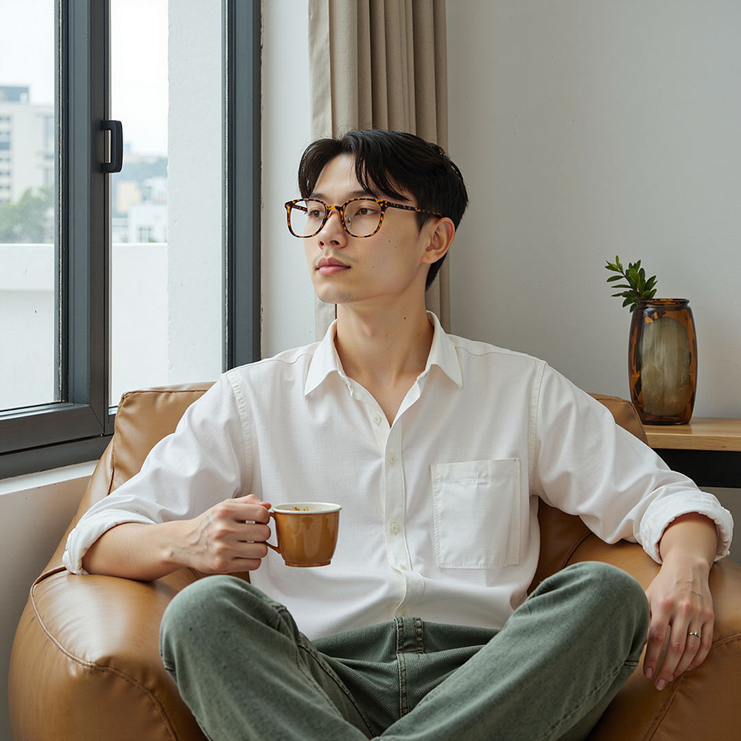 Lenskart Air LA Tortoise Full Rim Square left side