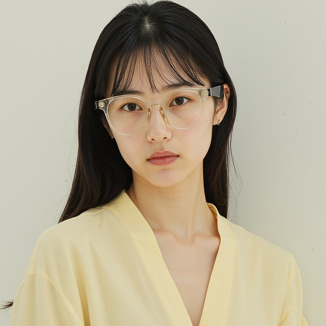 Lenskart Crystal Transparent Full Rim Round left side