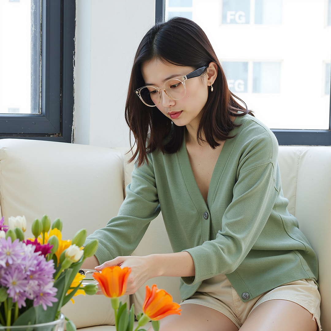 Lenskart Crystal Transparent Full Rim Round left side