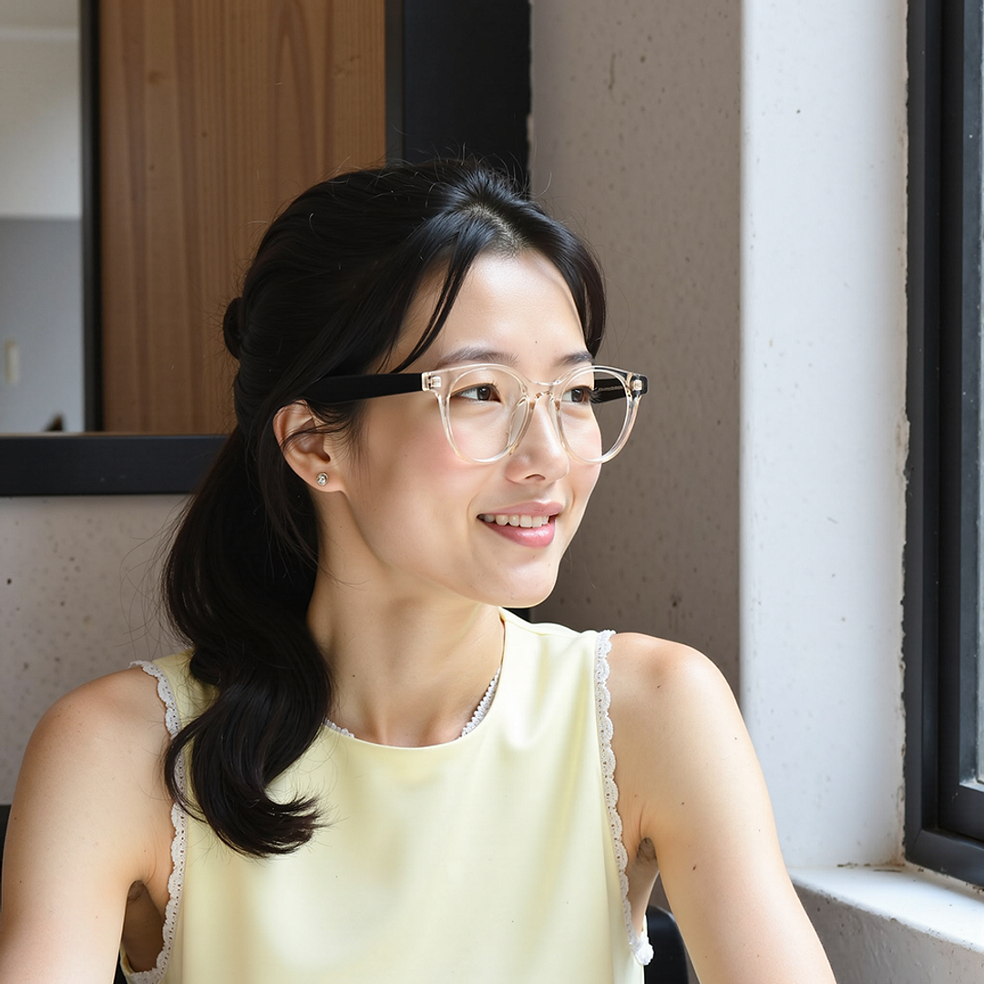 Lenskart Crystal Transparent Full Rim Round left side