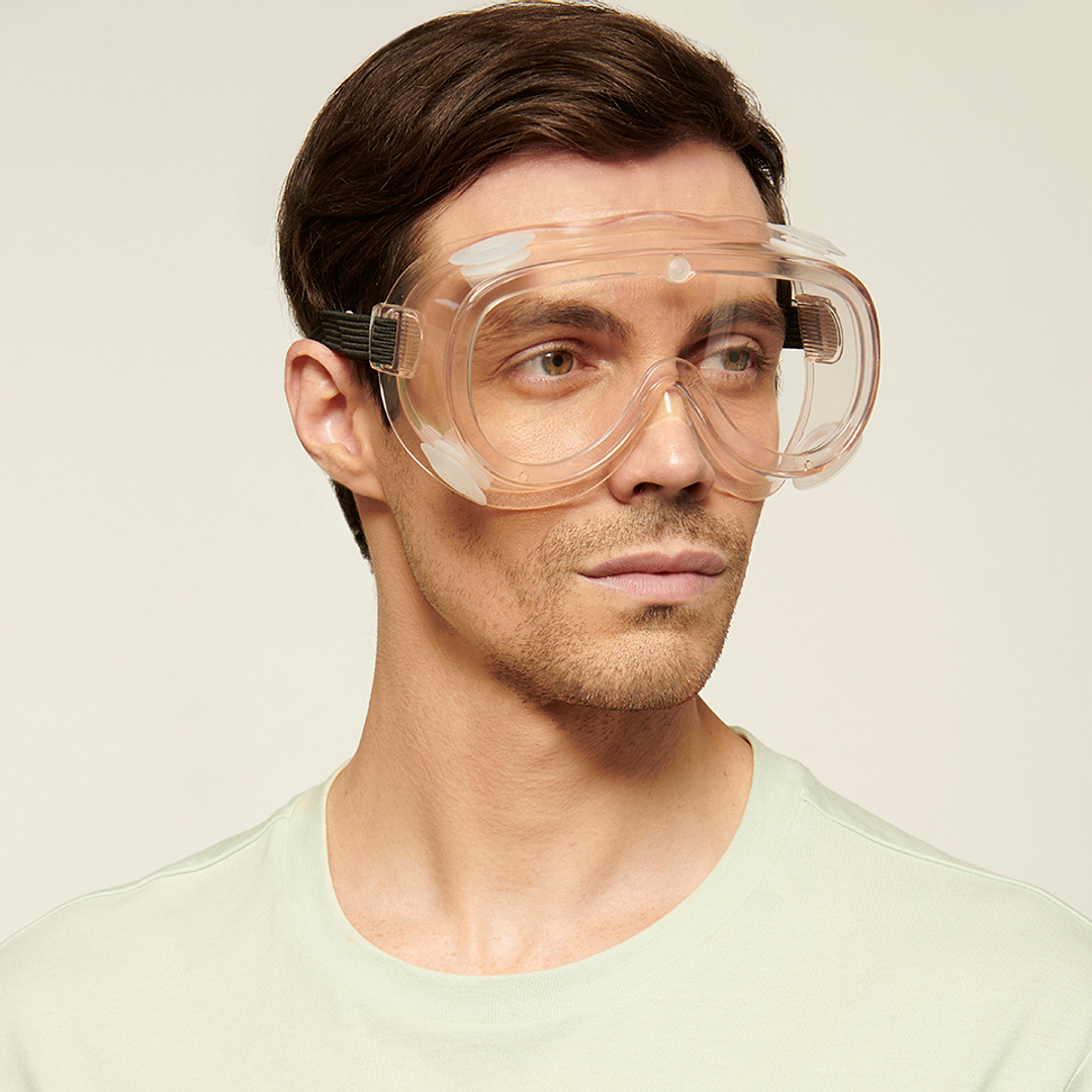 Lenskart Safety Goggles Transparent Black Full Rim Square  Size-137  Lenskart Safety Goggles L E13331-C1 left side