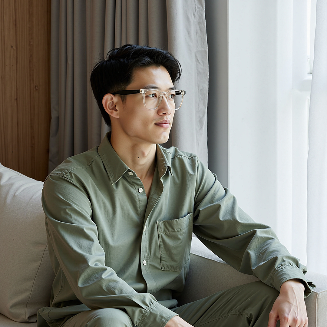 Lenskart Crystal Transparent Full Rim Square left side