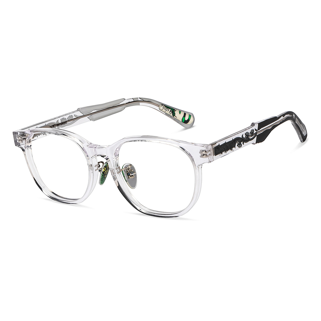 Lenskart Crystal Transparent Full Rim Round left side
