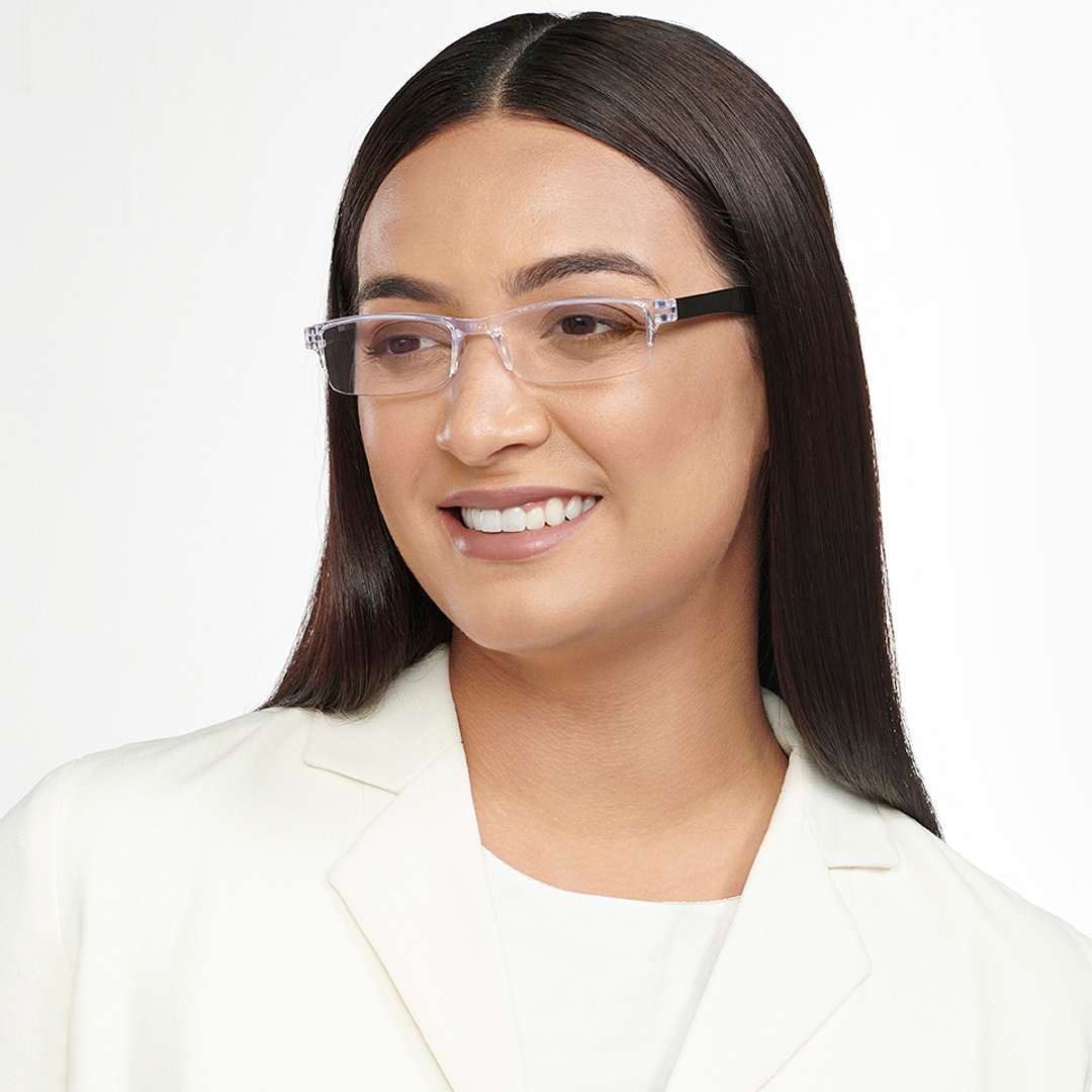 LENSKART BLU READERS Transparent Black Half Rim Rectangle LENSKART BLU READERS LR E13968 Only for 1 25 Prefitted Powers right side