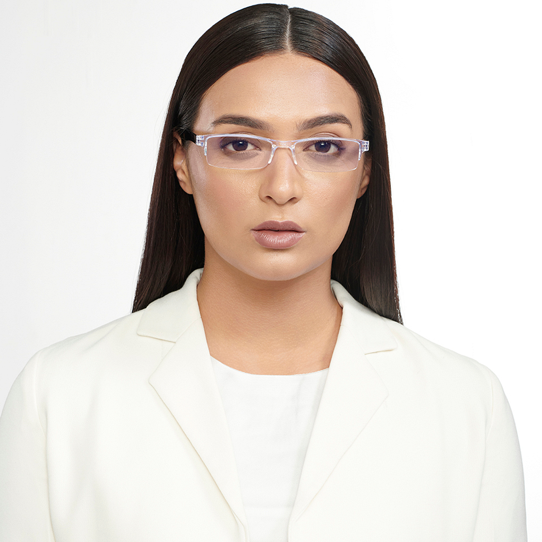 LENSKART BLU READERS Transparent Black Half Rim Rectangle LENSKART BLU READERS LR E13968 Only for 2 5 Prefitted Powers right side